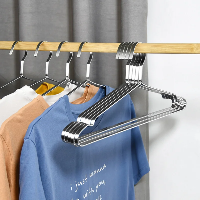 Premium Matte Gold Stainless Steels Coat Hangers Metal Shirt Dress Hanger Metal Clothes Rack for Jacket Trouser Pant Slack