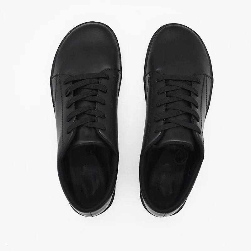 Lace Up Formal Black Minimalist Barefoot Shoes Men Customized LOGO Soft Synthetic Leather Flat Shoes