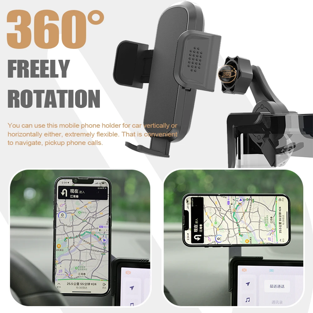 Factory Direct Sales Multi-function Mobile Phone Stand 360 Degrees Rotation Flexible Adjustable Car Mobile Phone Stand