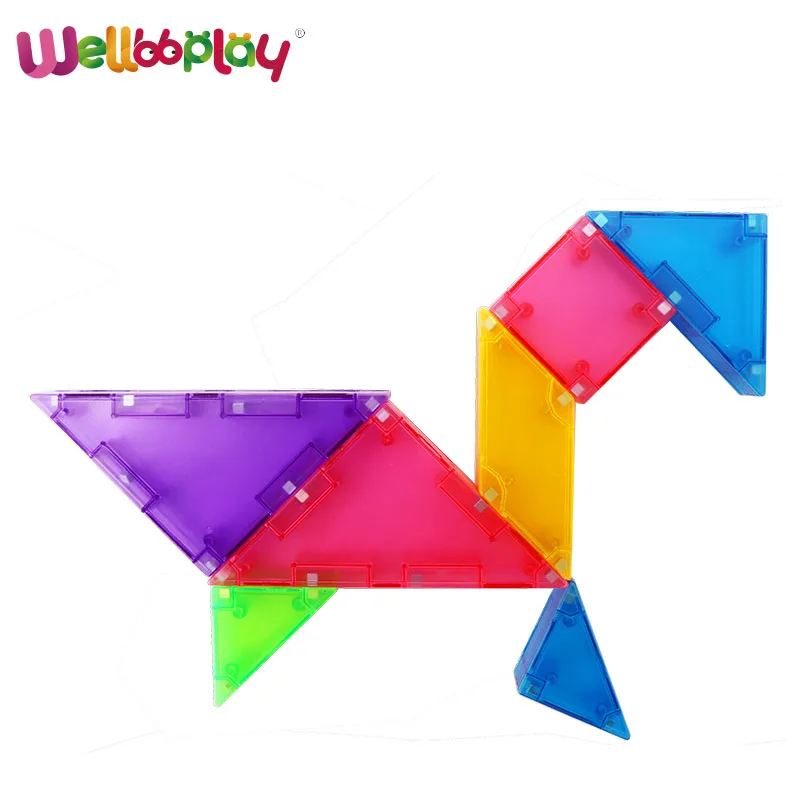 3D plastic magnatic tangram puzzle wholesale tangram for kids
