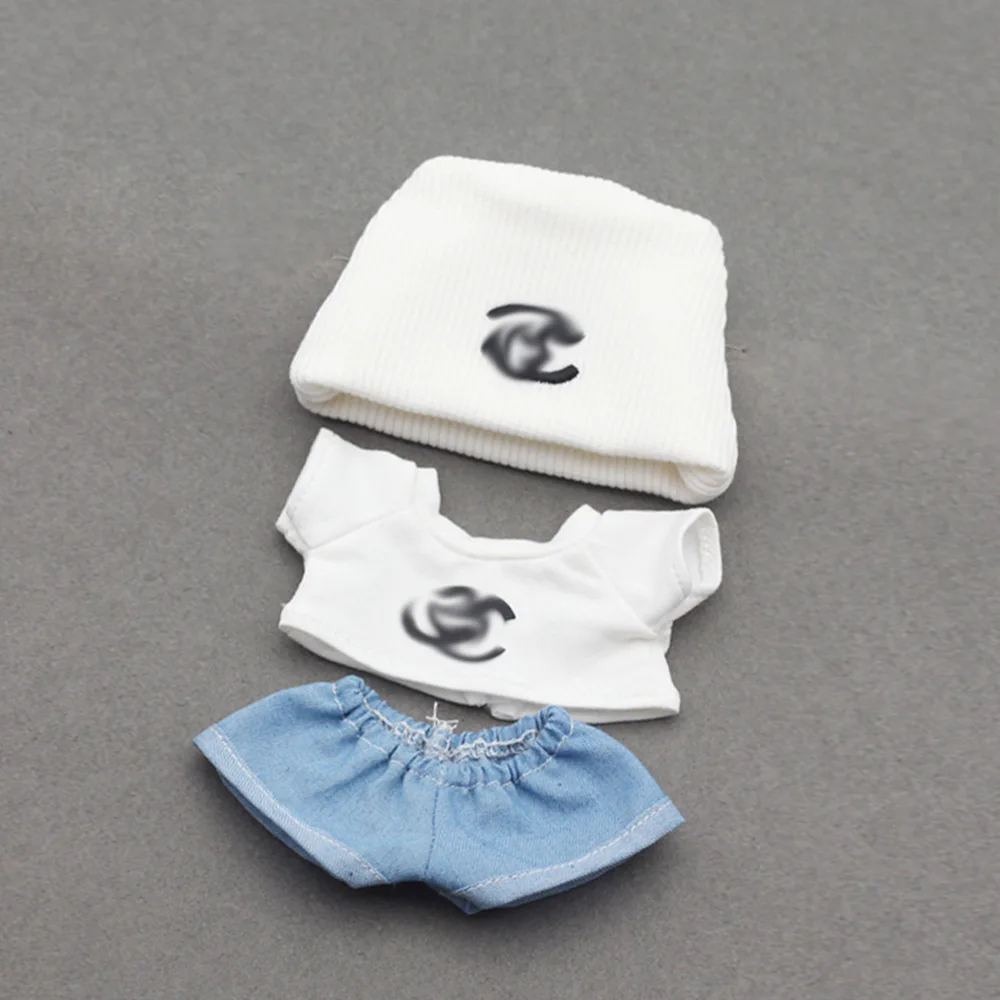 LABUBU Full with Short T Shorts Cap 10CM Doll T-shirt Denim
