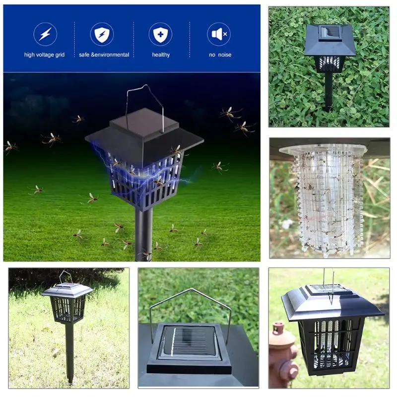 Factory Solar Rechargeable Mosquito Killer Lamp, Solar Mosquito Killer Lamp, Outdoor Garden Light