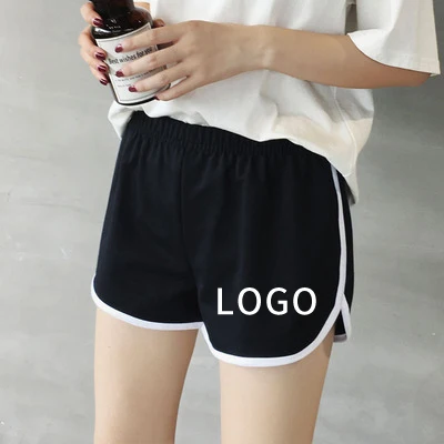 Летние велосипедные эластичные строченные повседневные хлопковые мягкие женские спортивные шорты с индивидуальным логотипом