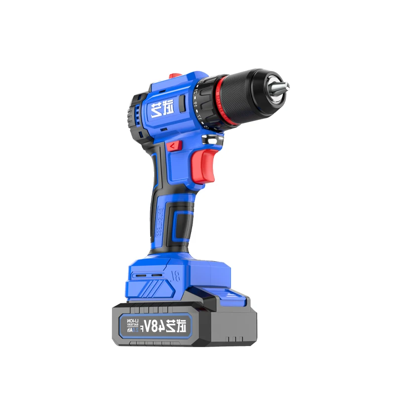 48V WY-6820 Ternary Lithium Battery 1800mah Brushless Motor Single Speed Industrial Drill Building Impact Drill 5 Pcs KH 20MM