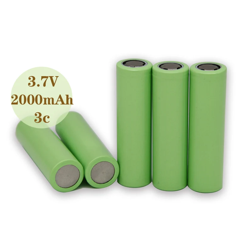custom capacity lithium ion battery cells 3.2v cylinder 3.7v  high discharge Li-ion Battery 18650 2000mAh 3C Power Battery