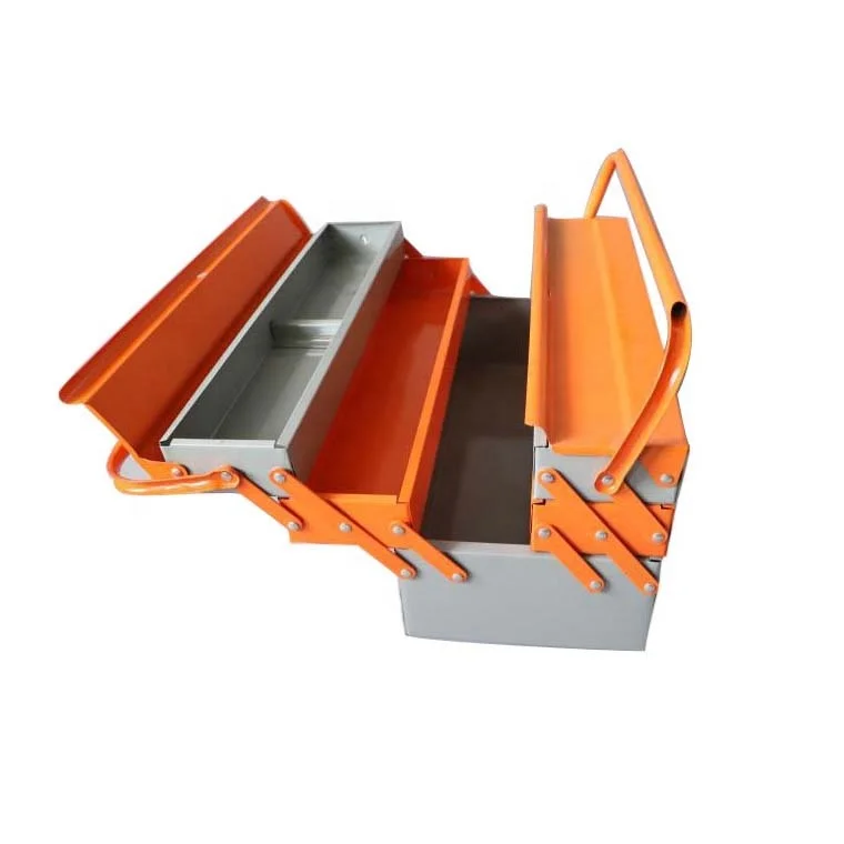 4 3-layer multifunctional steel tool boxes with trays of different sizes portable folding mechanical metal tool boxes