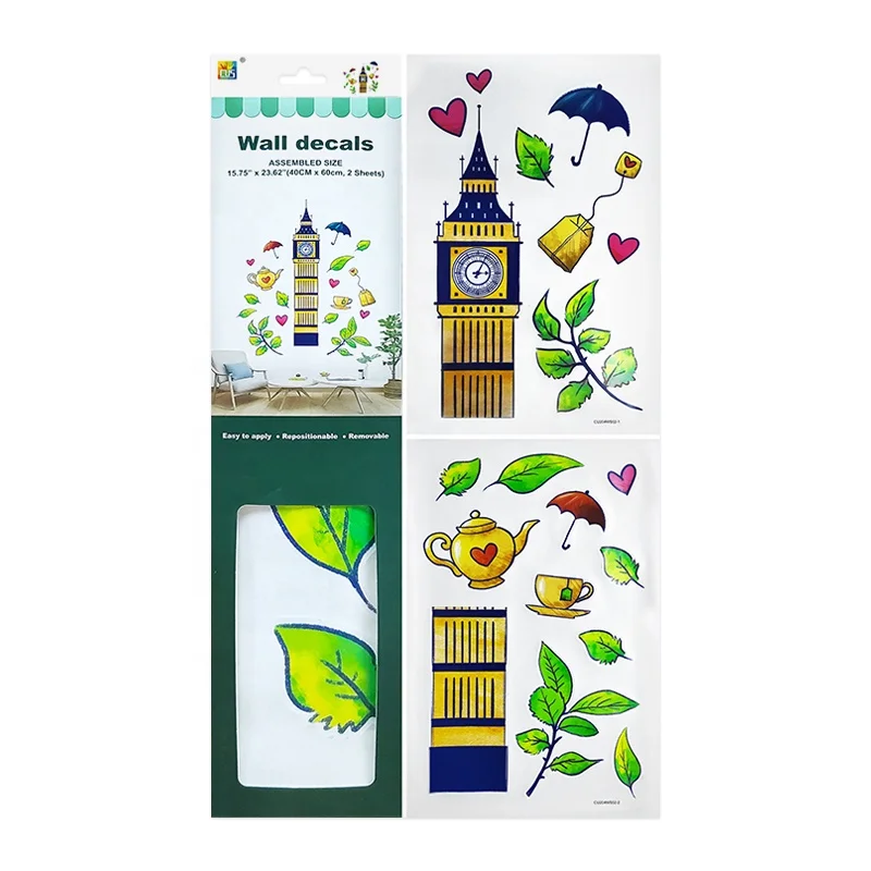 Room Decor Wall Decal with Removable Self-adhesive Glue PP Material Made with England London Tower Bridge