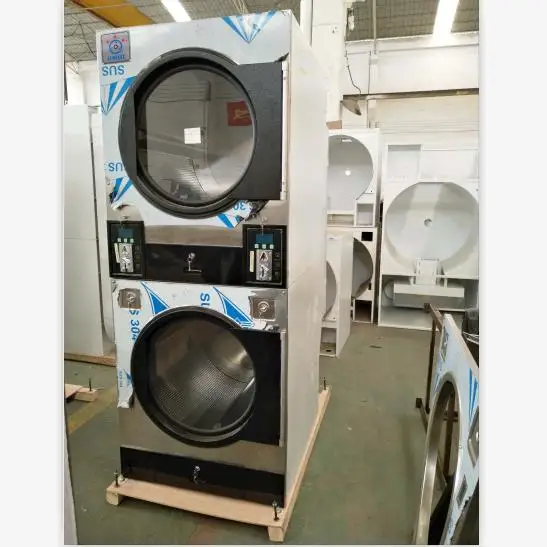 12KG+12KG steam heating coin operated stack dryer commercial laundry machine