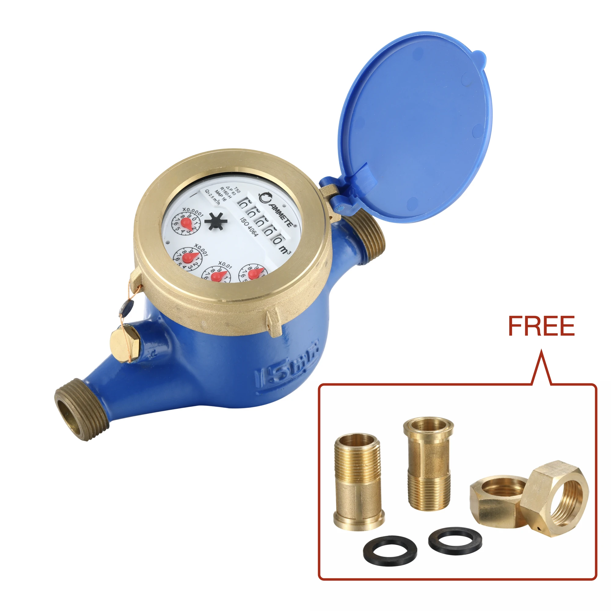 Multi jet water meter ISO4064 R160 15mm brass water meter Baylan water meter