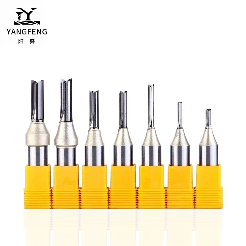 Wholesale ready to ship CNC Two Flutes TCT Straight Bits carbide straight cutters for MDF , plywood and cardboard