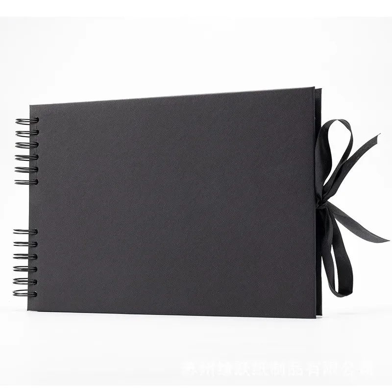 Wholesale Black Brown White DIY Manual Photo Album Scrapbook 80 Pages Black DIY Scrapbook For Wedding School