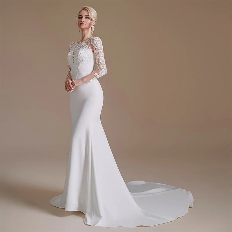 Hot sale unique mermaid silhouette vintage plus size elegante dress for wedding
