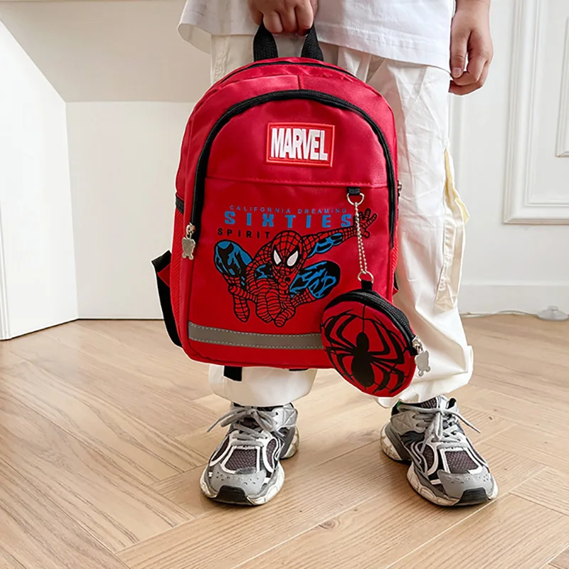 Hot Selling Cartoon Anime Cool Marvel Spider Man Backpacks High-capacity Canvas School Bags Fashion Shoulders Bags For Children