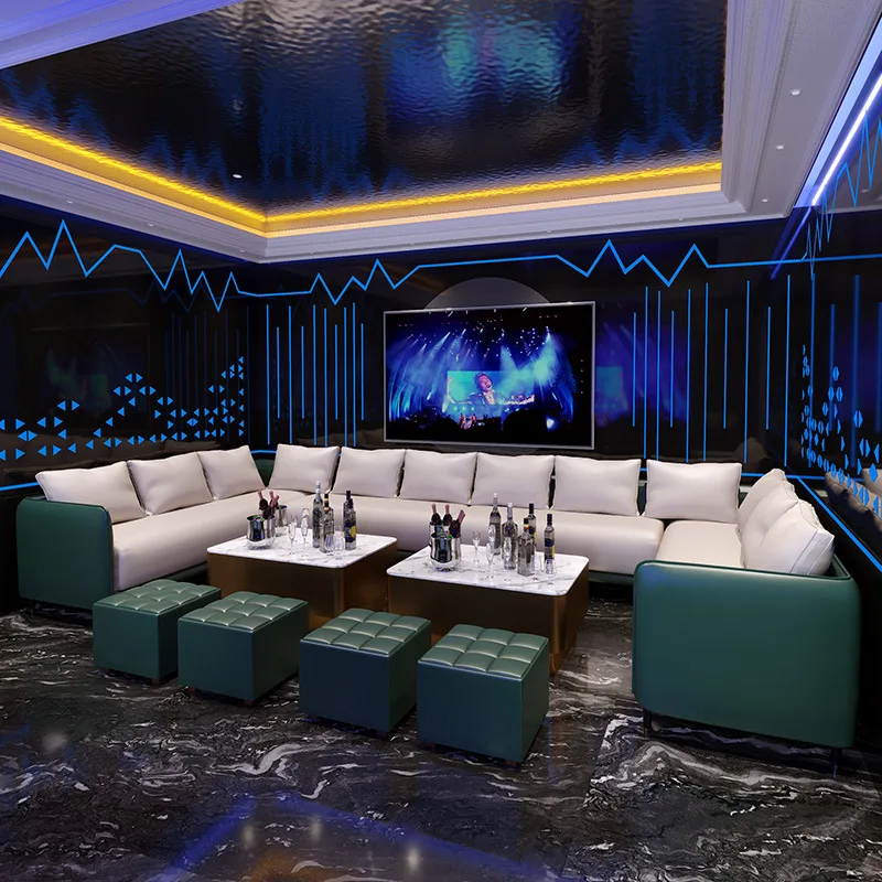 High-end KTV sofa light luxury card seat bar U shape coffee table home theater sofa club ktv sofa