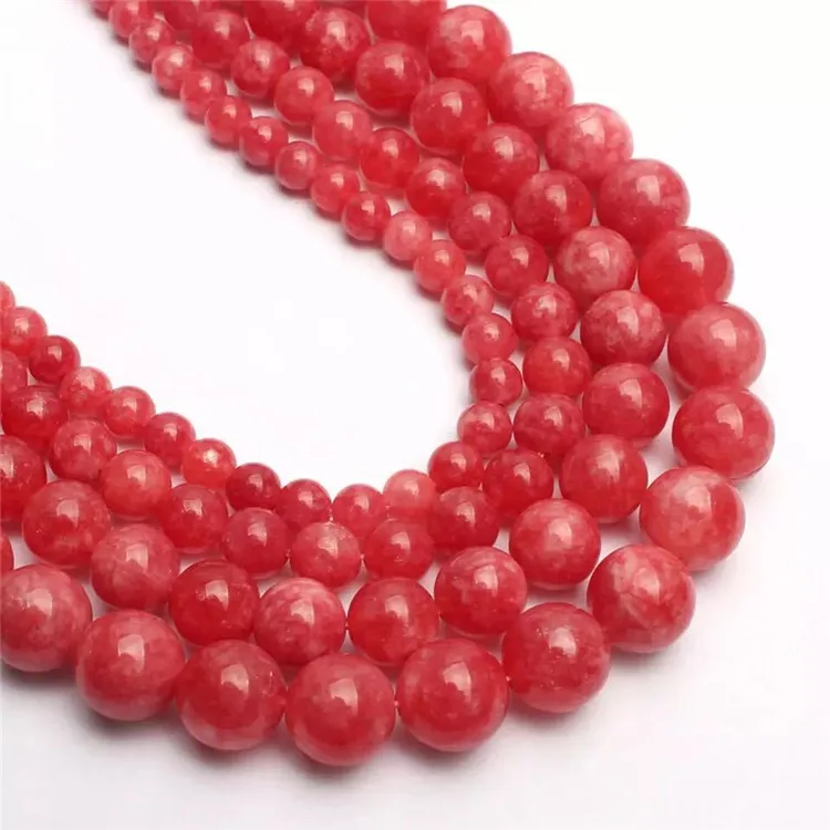 High Grade Natural Gemstone Argentina Rhodochrosite Polished Round Beads Rhodochrosite Gemstone Loose Beads for Jewelry Making