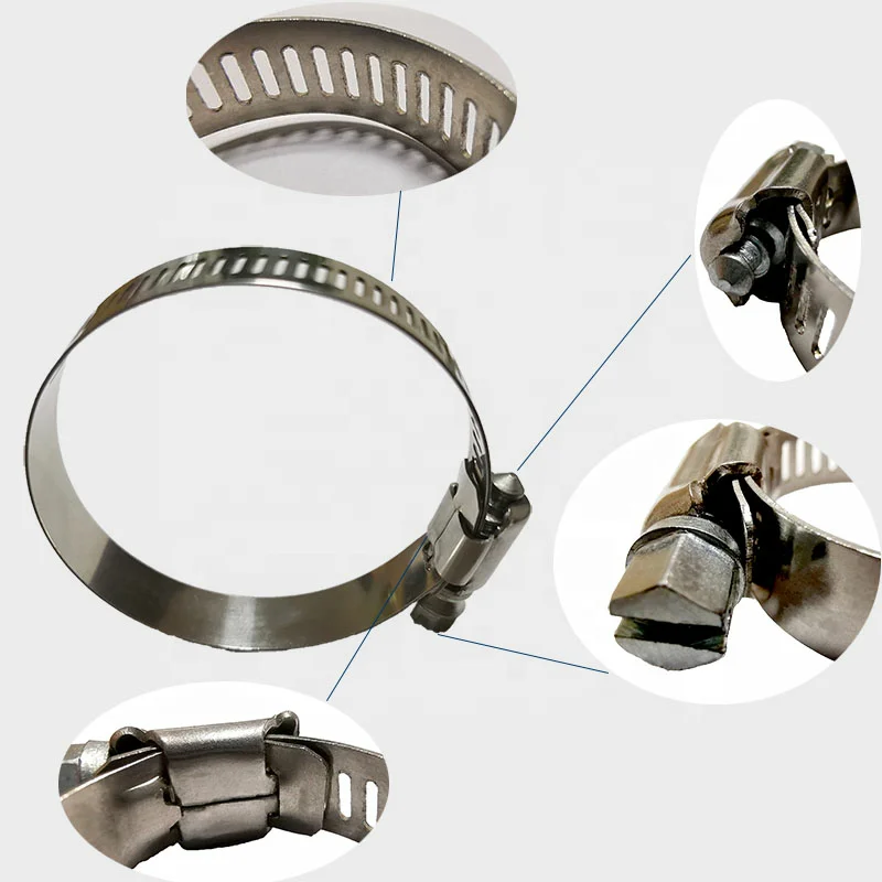 Iron Galvanization 201 304 SS American hose clamp pipe clamp