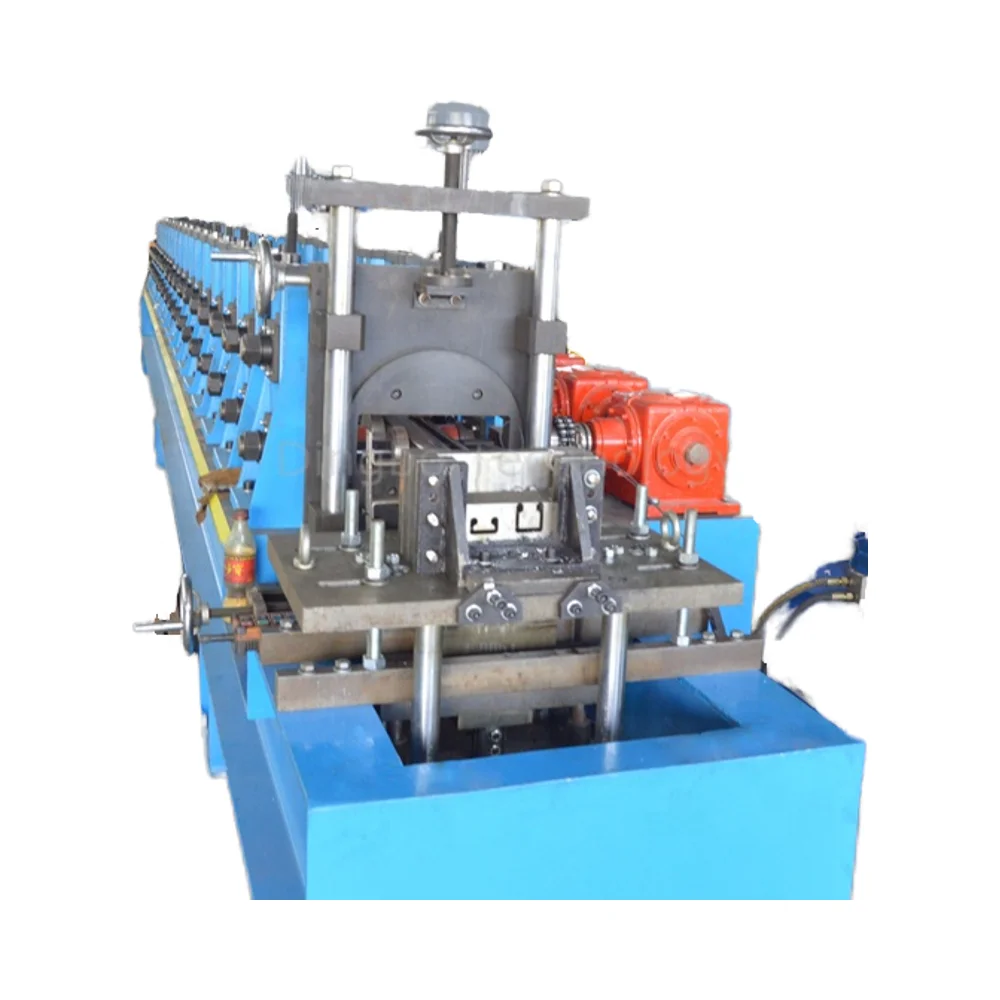 Without punching holes Cheaper price Unsitrut channel roll forming machine Profile C channel solar frame making machinery