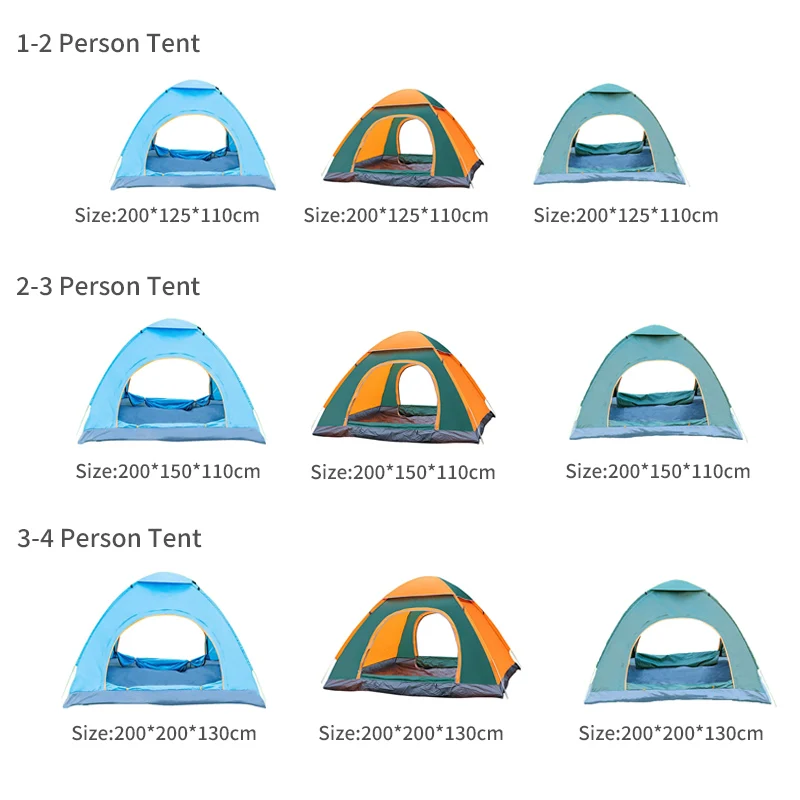 Camping Equipment Light Canvas Automatic Folding Pop Up 2 Person Outdoor Clamping Camping Tent Waterproof For Camping