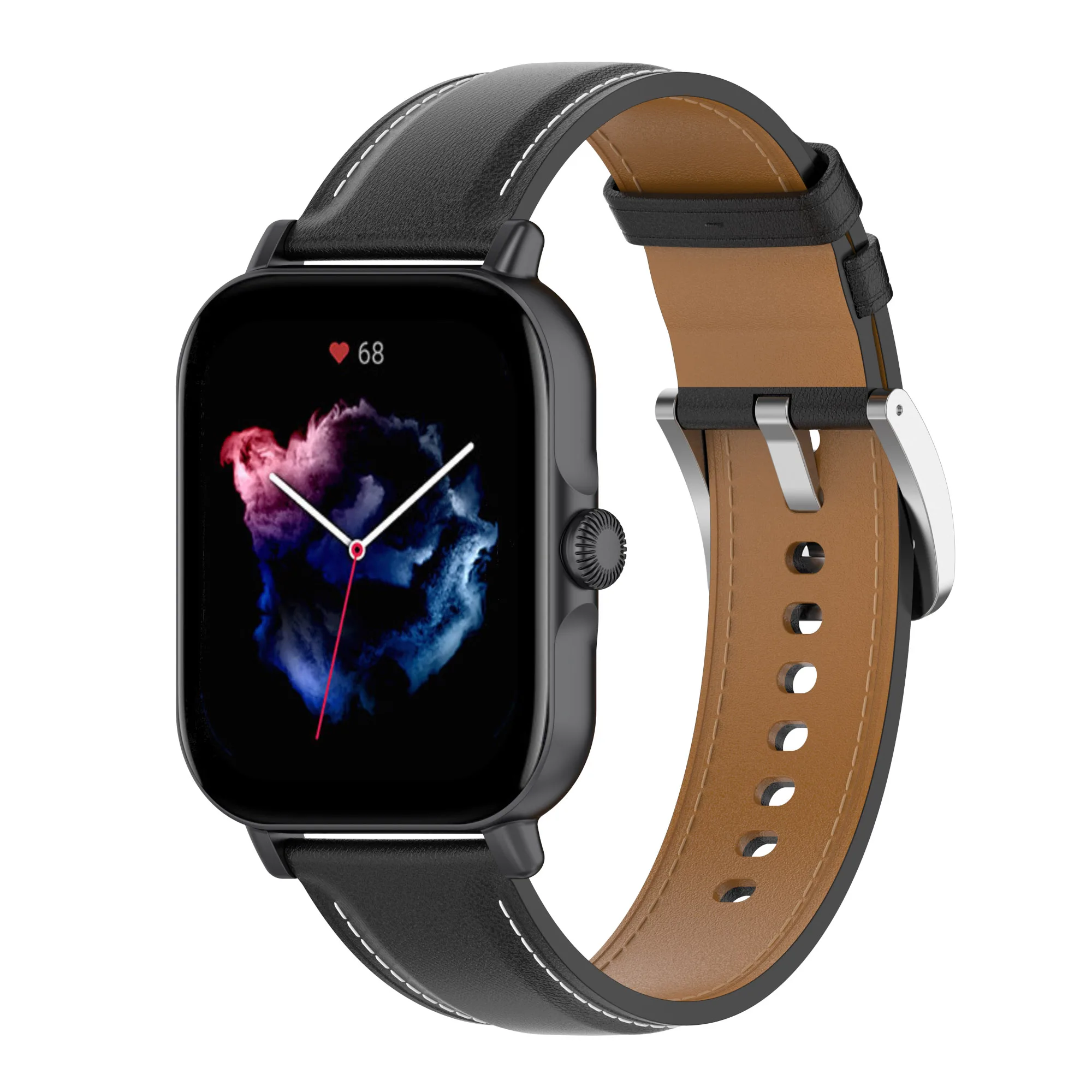 20mm Universal Replacement Strap Cowhide Leather Watch Band for Amazfit GTS4 mini /Garmin forerunner 645 music