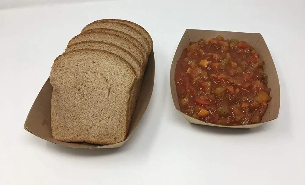 Customize brown kraft paper food tray for french fry holders hot doy trays BBQ supplies