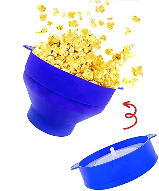 Customized Silicone Popcorn Popper Bowl Microwave Collapsible Popcorn Maker