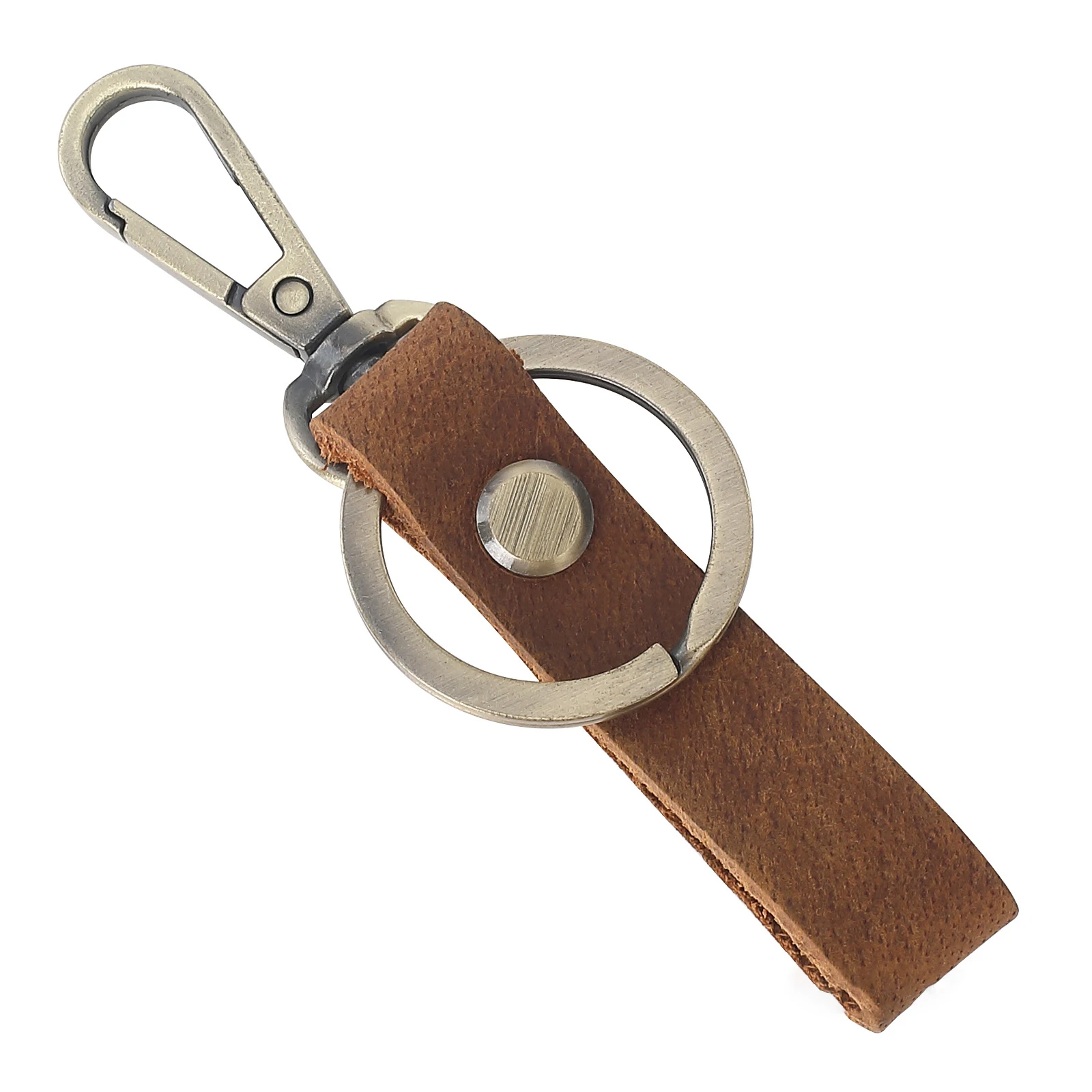 Leather Pocket For Car Keys Ring Clip Mini Purse Holder Real Cowhide Keychain Women Men Accessories Handmade
