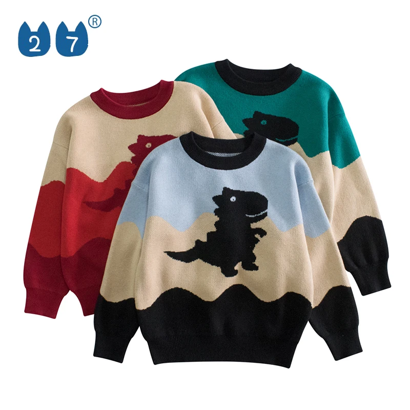 Autumn Winter Knitted Kids 100% Cotton Pullover Sweater Children Sweater For Boys