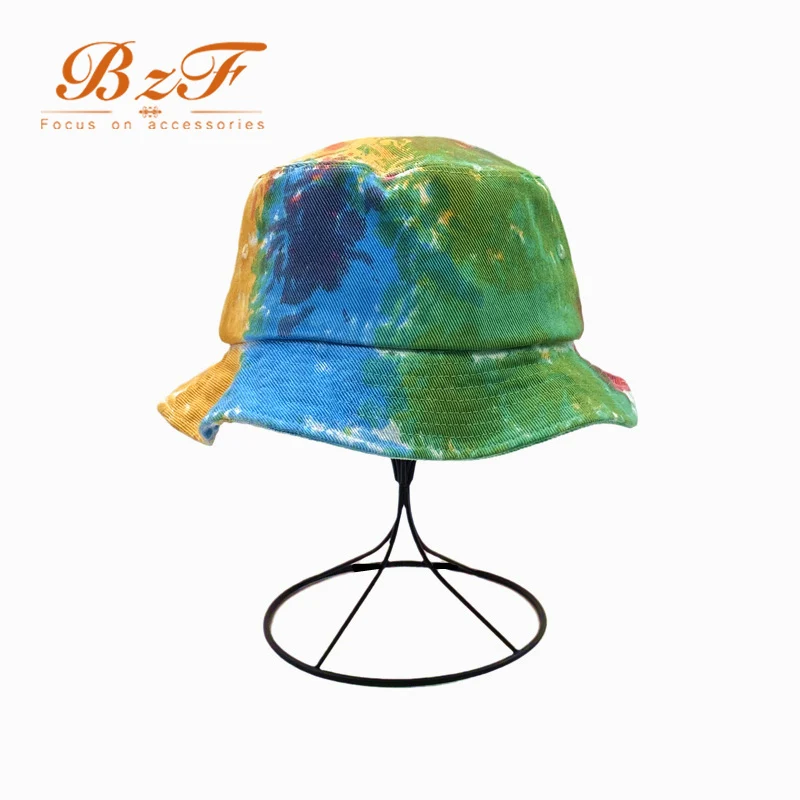 Designer Tie Dye Bucket Hat Unisex High Quality Cotton Fisherman Hat For Women