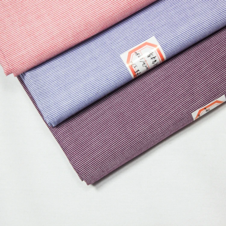 Wrinkle Free Poplin Fabric For Men Luxury Unstitched Shirt Fabric Brand Shirt Stripe Pattern Non-iron Fabric Manufacturer