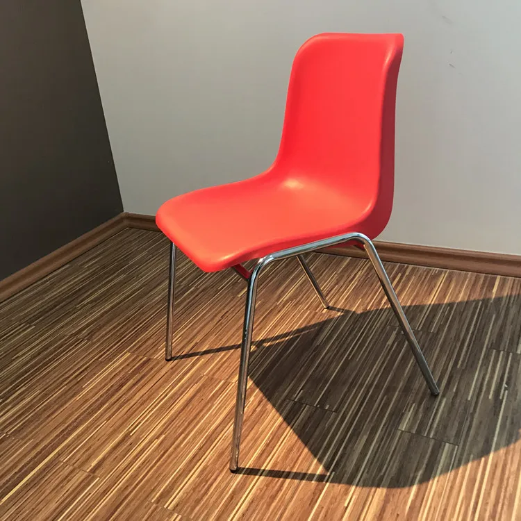 chinese office furniture cheap durable modern school cafe fast food training dining restaurant plastic chair metal leg stackable
