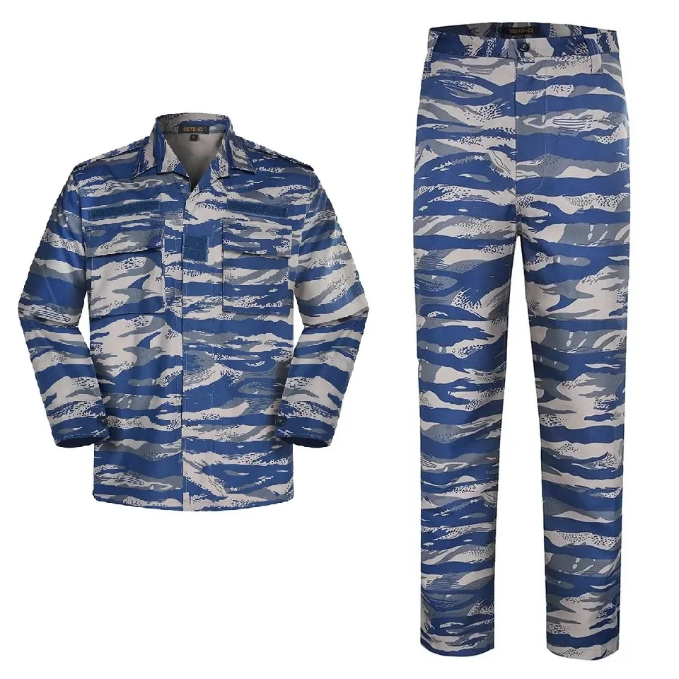tactical training uniform BDU security desert Blue Tiger camouflage color