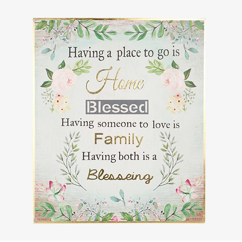 Customized Living Room Decorations English Flowers Wood Decor Wall Hanging Ornaments Background Wall Painting Home Decor