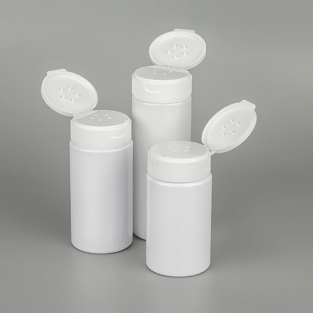 Salt And Pepper Shakers With Flapper Cap PET Empty Plastic Seasoning Bottle In Kitchen