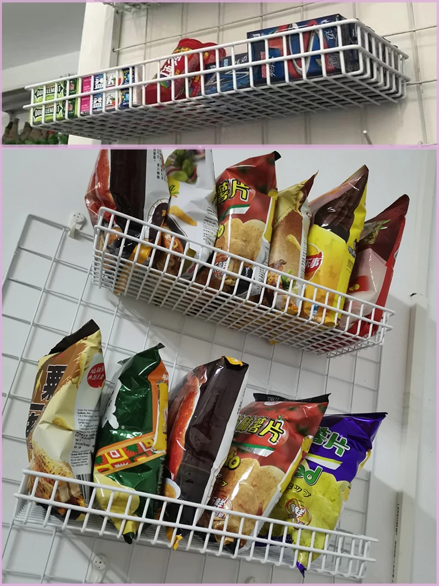 Wholesale Customized Wire Mesh Storage Basket Organizer Hanging Basket Display Holder For Grid Wall Panel