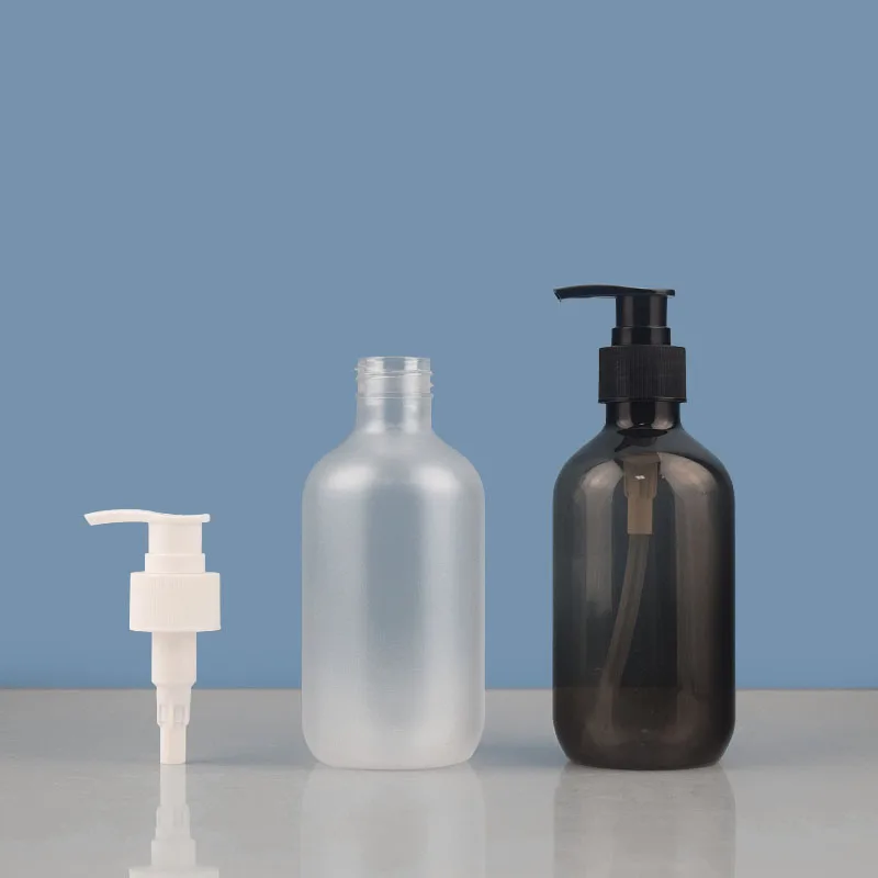 300ml 500ml Clear frosted and clear grey shower gel bottle plastic conditioner shampoo