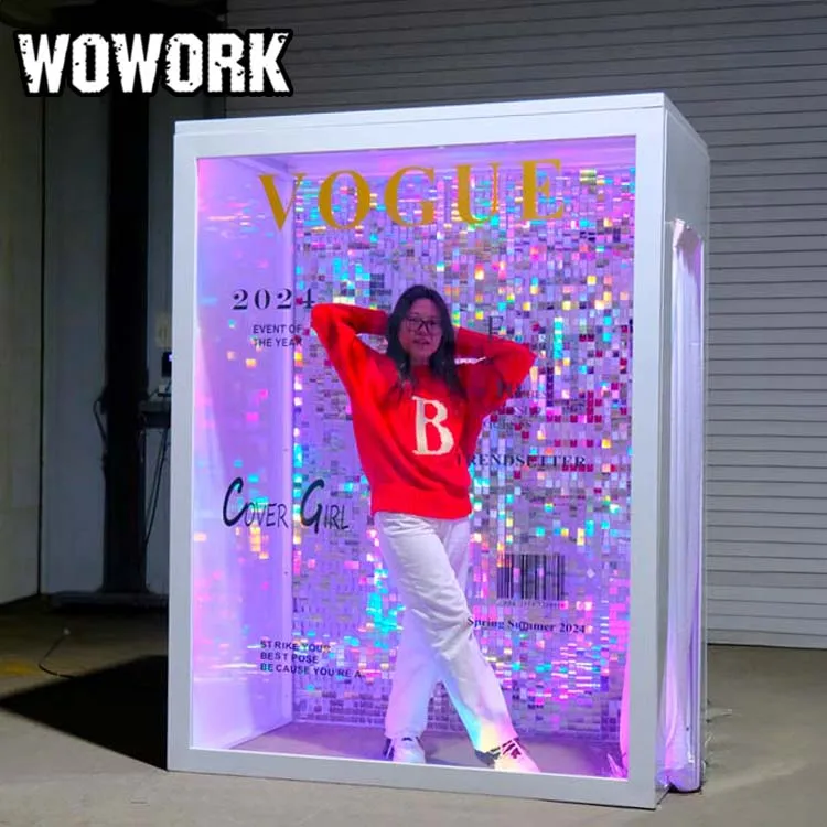 WOWORK giant 4ft 3D RGB neon abyss letter infinity mirror number lights backdrop for wedding birthday party decoration