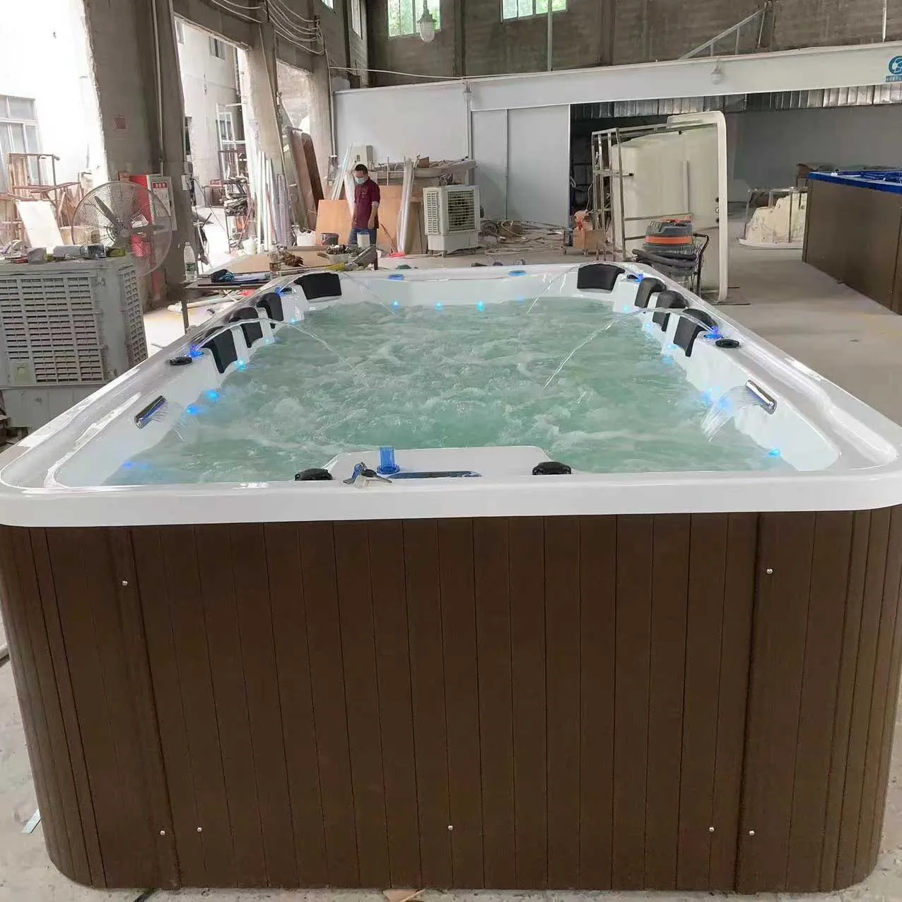 Большая массажная ванна spa уличная гидромассажная Ванна на 10 человек с термостатом и