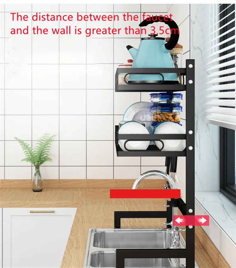 kitchen organizer drying rack Sink Drying Rack Black Bowl Storage Shelving kitchen rack