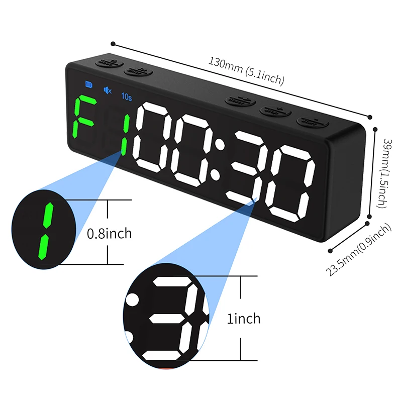 YIZHI Custom LOGO Q20 Mini Indoor Countdown Fitness Boxing Timer 1 inch Digit Display LED Digital GYM Sports Timer for Sale