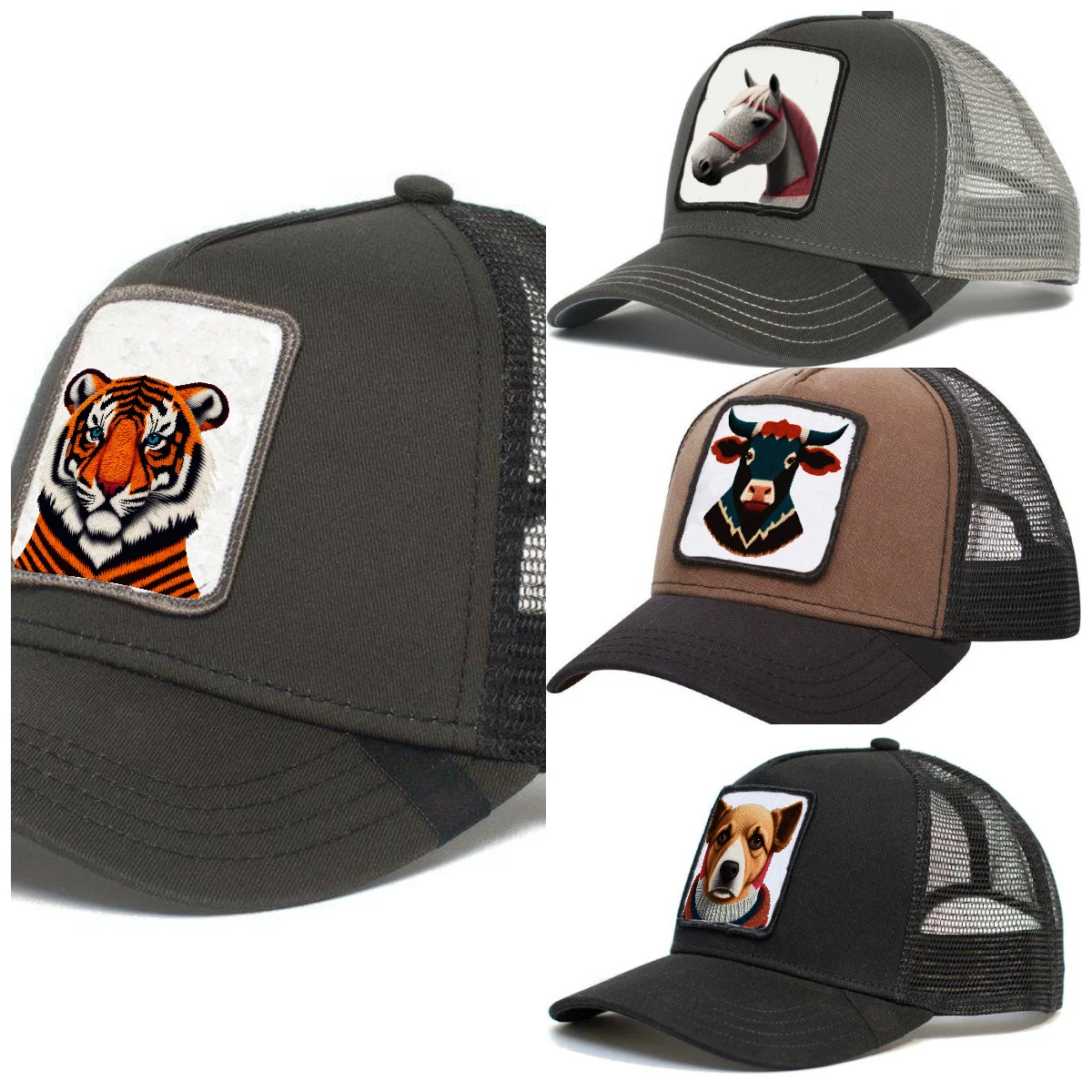 Women Animals Hip Hop high quality 6 panel Trucker Breathable Mesh Casual custom Snapback hat Baseball sport Cap for men man