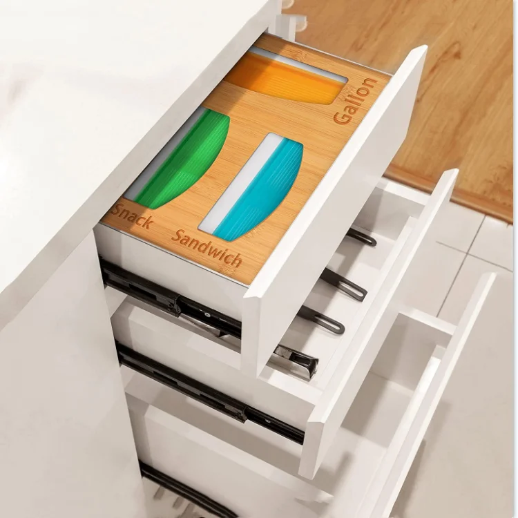 High quality  laser engraved letters hand fine polished durable bamboo ziplock bag storage organizer