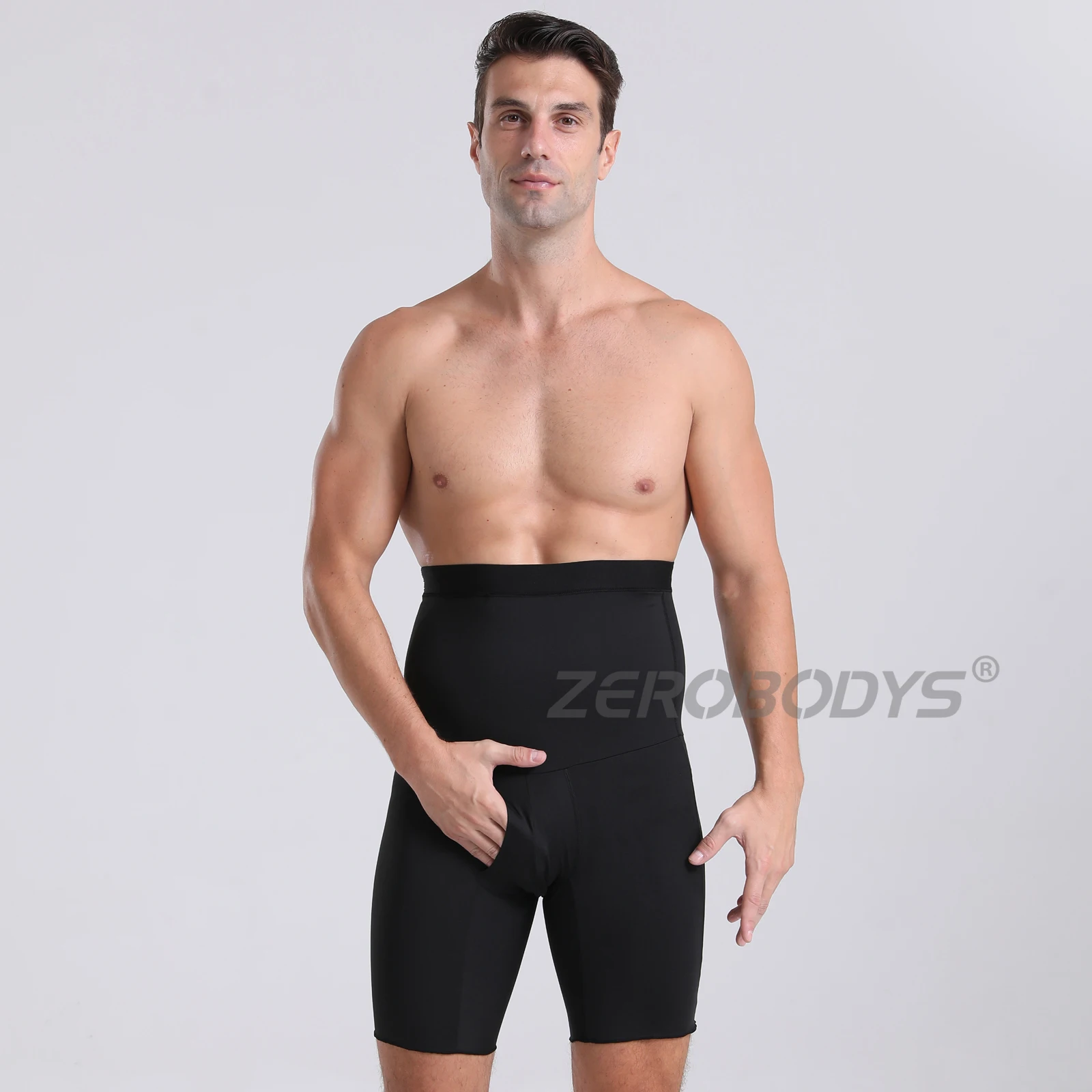 009 High Waist Compression Girdle Shorts Leg Slimming Underwear Briefs Men Tummy Control Shorts