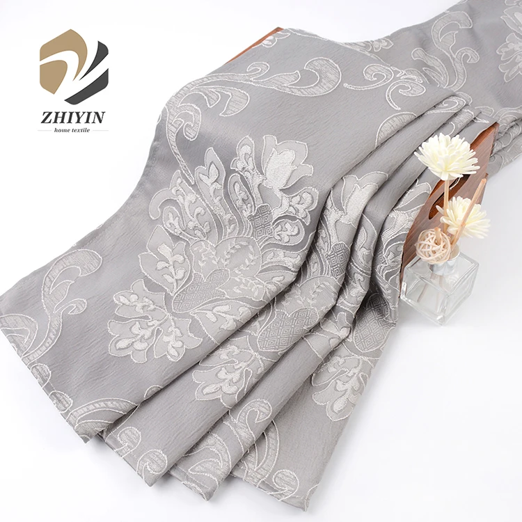 Hot sale beautiful woven 100 polyester blackout jacquard window curtain