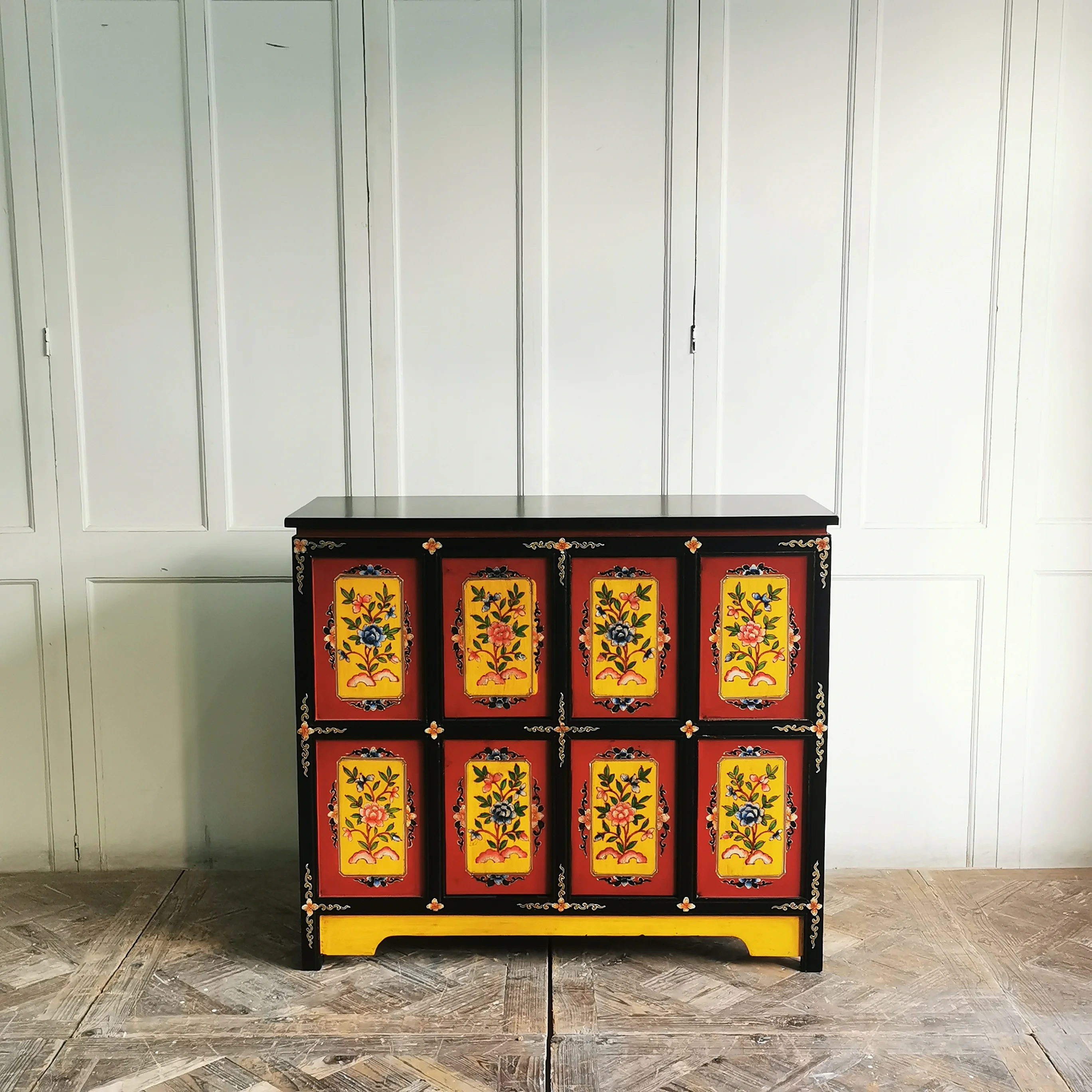 wood tibetan shrine hand painted furniture cabinet
