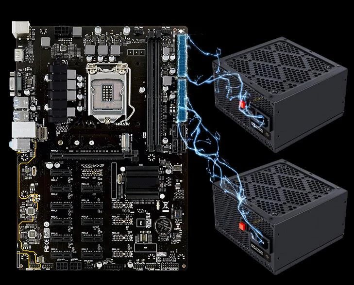 TB360-BTC PRO Материнская плата 12 GPU компьютера добычи Рог материнская I8 I9 процессор