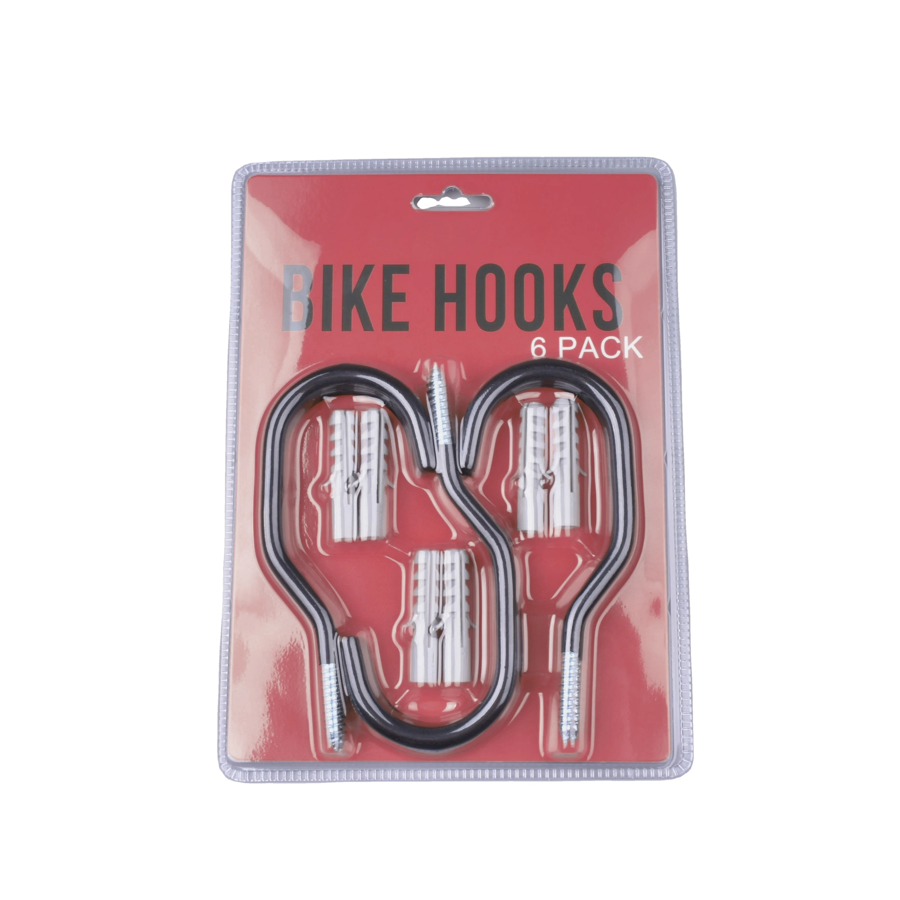 Shanfeng 6 Inch Black Metal Wall Mount Hanging Bike Hook with Anchors