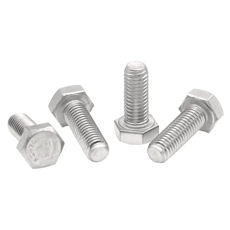 TOBO Factory 304 stainless steel hexagon bolt full tooth extended hex head screw screw M3-M14