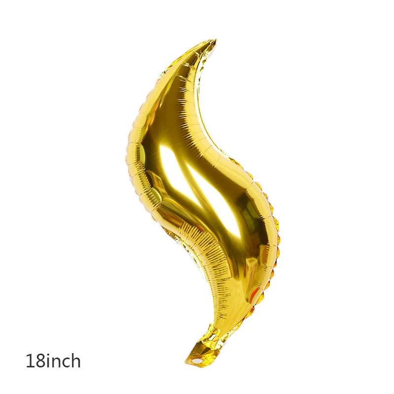Spot wholesale 18 24 36 inch S-shaped balloon flame flame fish tail wave-shaped aluminum foil ball atmosphere layout
