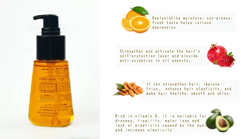 Keratin Custom Hair Oil Repair Serum Vitamin E Argan Hair Serum For Curly Frizzy Hair