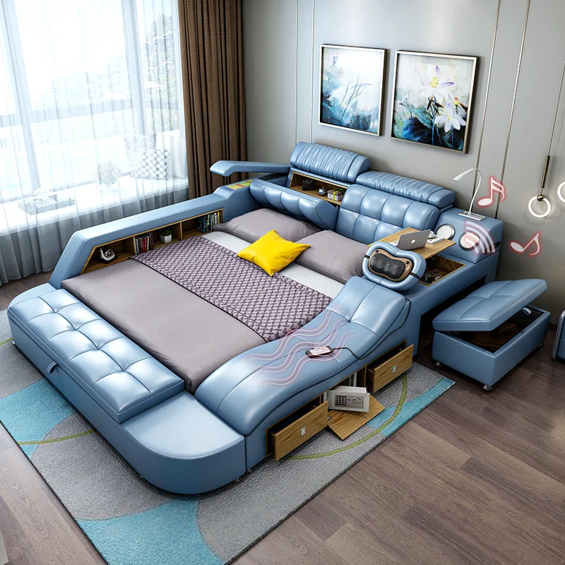 Foshan горячая Распродажа Multifuncion современные Camas king Lit королевская современная кожаная обивка для хранения